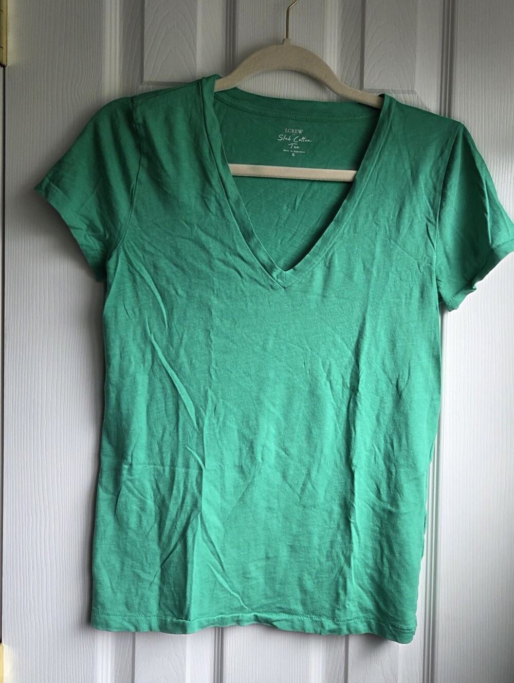 J. Crew Short-Sleeve V-Neck Tee in Green